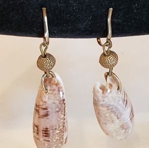 💐6/25 clip on dangle sea shell earrings